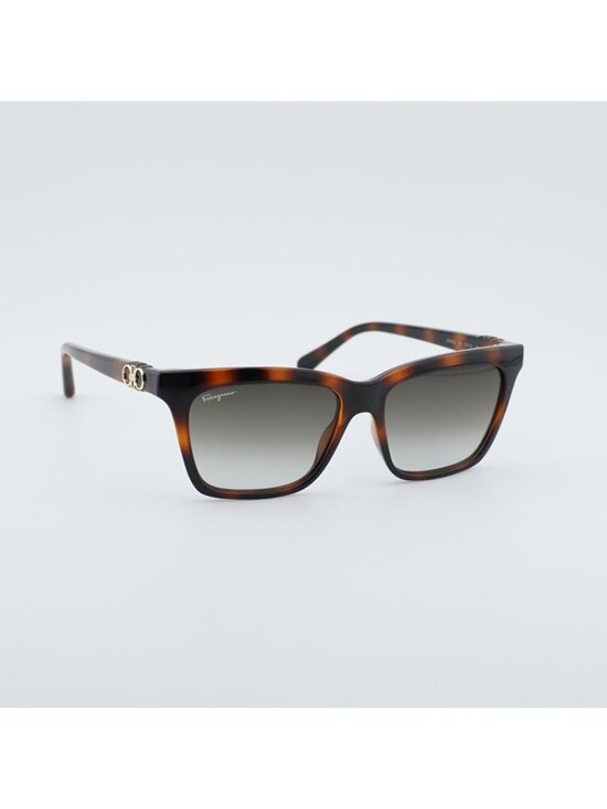 Salvatore Ferragamo SF1027S 214 Sunglasses Havana Square Frame, Grey Lenses main image 5